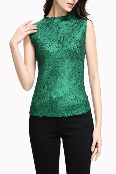 Pleats Please Sleeveless High Neck Top