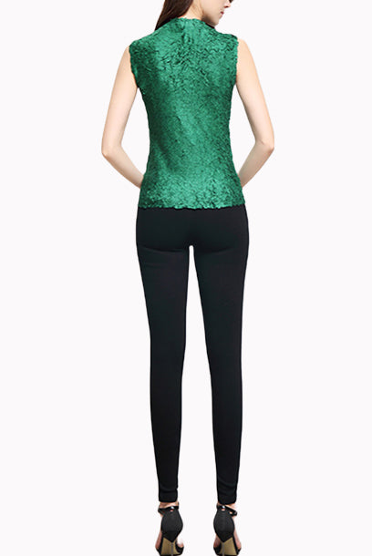 Pleats Please Sleeveless High Neck Top