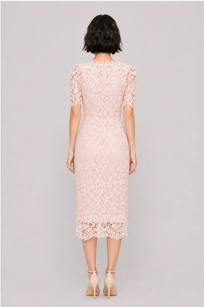 Puffed Sleeves Lace Pencil Dress