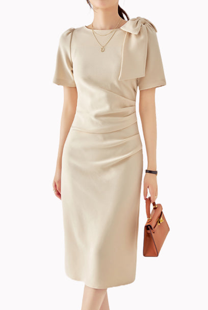Puffed Sleeves Pencil OL Dress