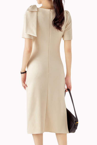 Puffed Sleeves Pencil OL Dress