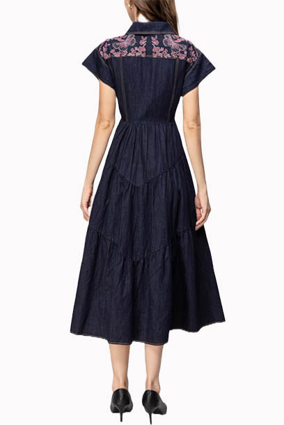 Raglan Sleeves Denim Dress