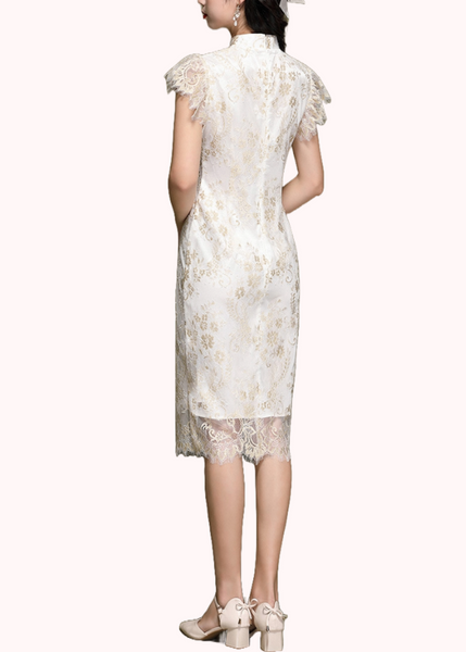 Ruffled Sleeves Lace Cheongsam