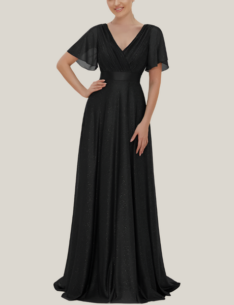 Bell Sleeves Evening Gown