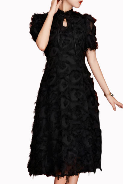 Short Sleeves Fringe Cheongsam