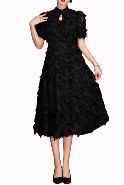 Short Sleeves Fringe Cheongsam