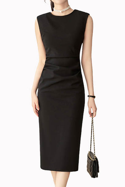 Sleeveless Pencil Ruched Dress