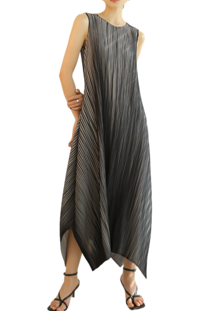 Sleeveless Pleats Please Midi Dress