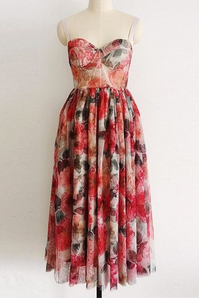 Bustier Peony Rose Pleated Dress