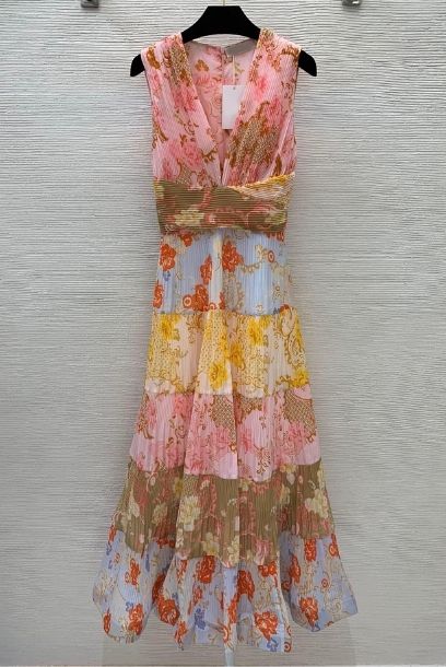 Sleeveless Patchwork Maxi Dress