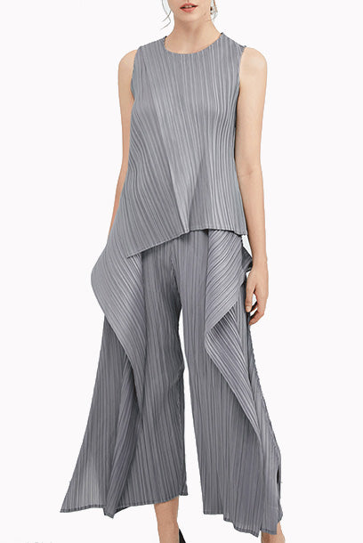2-Piece Pleats Please Top & Pants – Frockalicious. UEN.53293216A