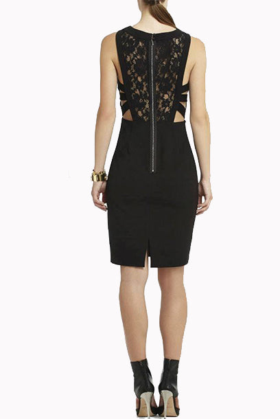 BCBG Black Cutout Cocktail Pencil Dress