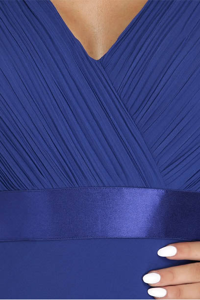 Bell Sleeves V Neckline Evening Gown