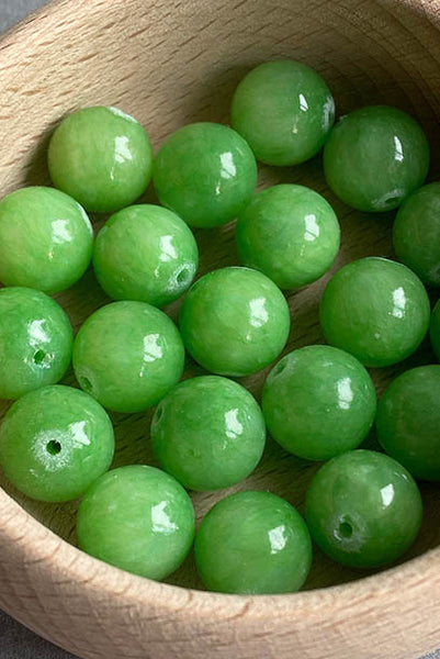 Cheongsam 旗袍 Bright Green Stone Jade Beads Knot Buttons
