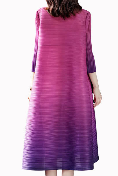 Pleats Please Elbow Sleeves Midi Dress
