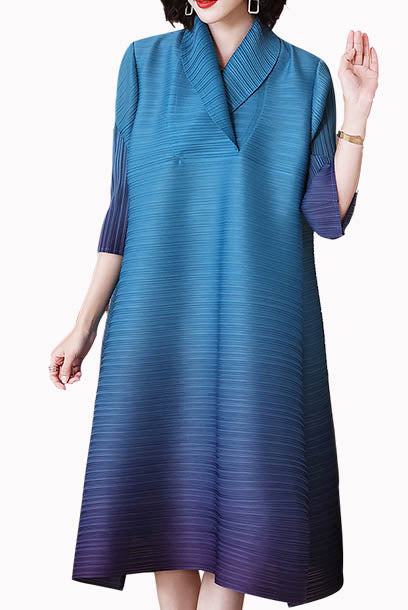 Pleats Please Elbow Sleeves Midi Dress