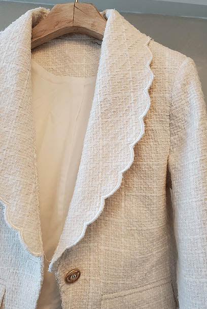 Long Sleeves Blazer Tweed Jacket