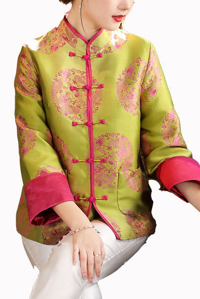 Long Sleeves Jacquard Qipao Cheongsam Jacket Top