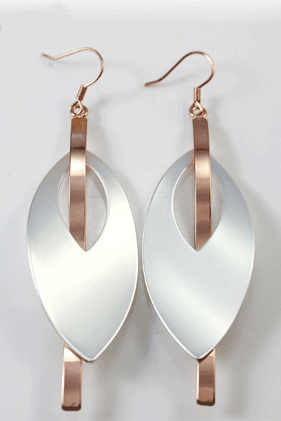 Rose Gold Asymmetry Dangling Earring