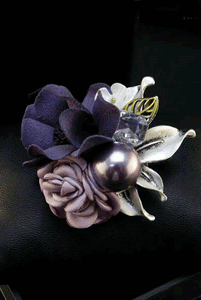 Handmade Flower Faux Pearl Brooch Hair Clip