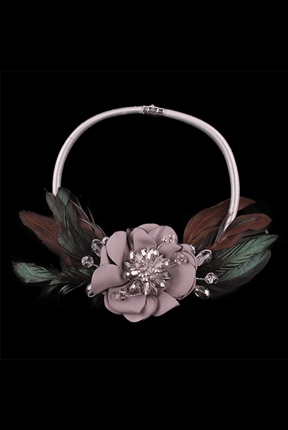 Floral Statement Grey Necklace