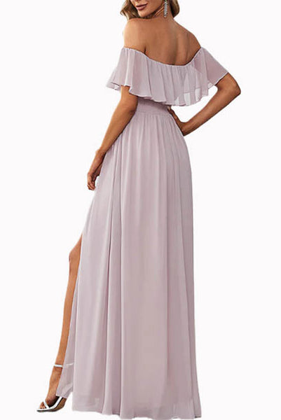 Off-the-shoulders Bridesmaid Evening Gown
