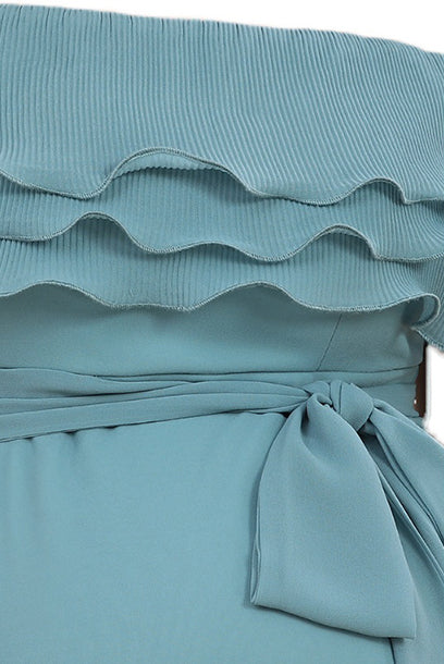 Off the Shoulders Ruffled Maternity Evening Gown