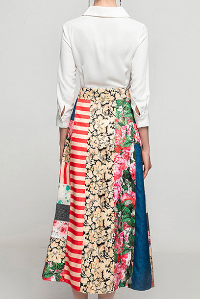 Patchwork A-line Skirt