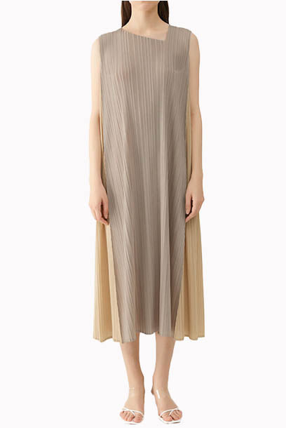Pleats Please Colourblock Midi Dress