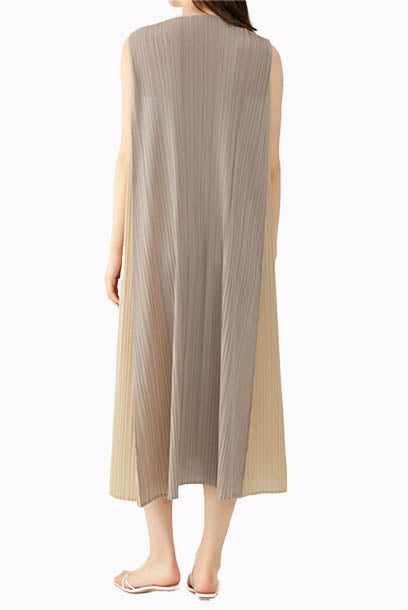 Pleats Please Colourblock Midi Dress