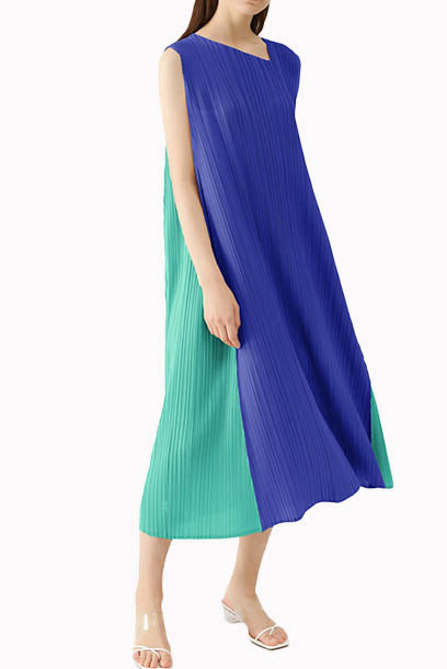 Pleats Please Colourblock Midi Dress