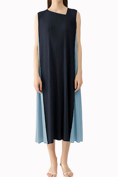 Pleats Please Colourblock Midi Dress