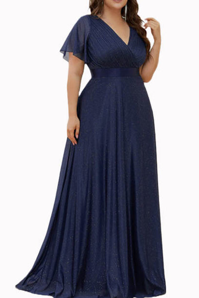 Plus Size Bell Sleeves Evening Gown