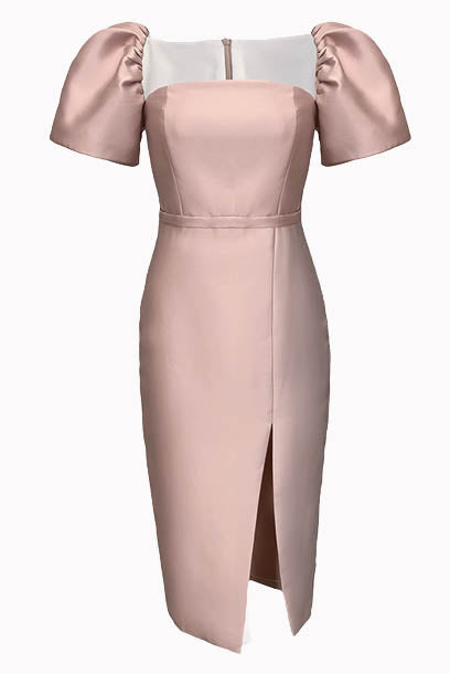 Puffed Sleeves Cocktail Dress