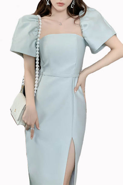Puffed Sleeves Cocktail Dress