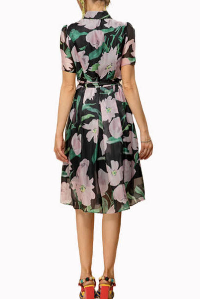 Floral Shirt Midi Dress