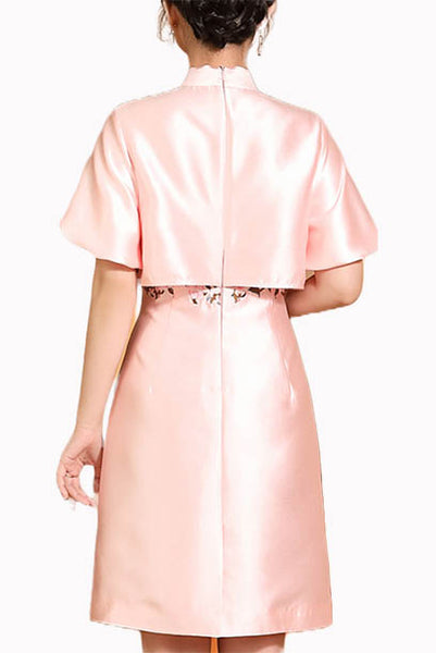 Puffed Sleeves Jacquard Qipao Cheongsam
