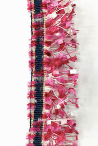 Cheongsam 旗袍 Red Pink Tweed Tassel Trims Fringe