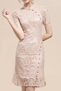 Short Sleeves Lace Cheongsam