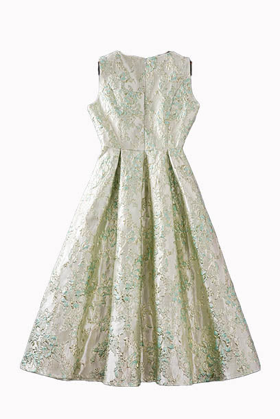 Sleeveless Jacquard Midi Dress