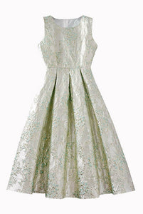 Sleeveless Jacquard Midi Dress