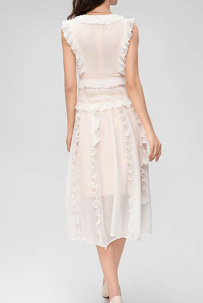 Sleeveless Ruffled Midi Dress