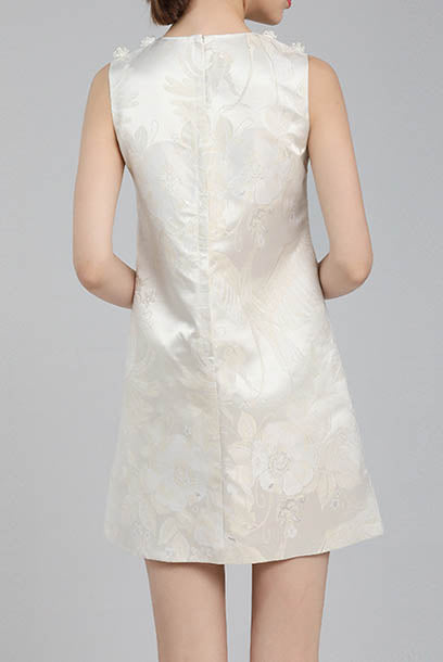 Sleeveless Embellished Shift Mini Dress