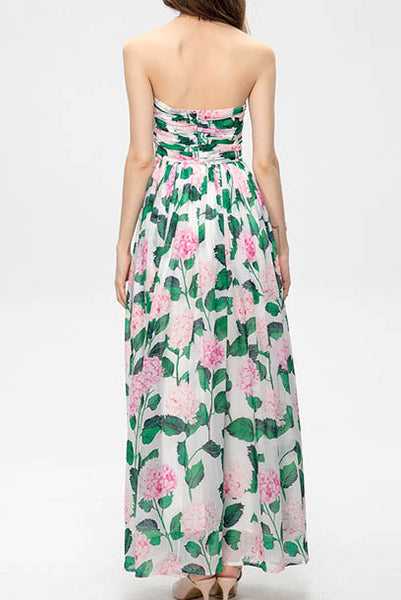 Strapless Floral Maxi Dress