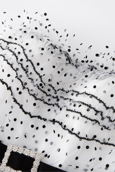 Strapless Polka Dots Tiered Maxi Dress