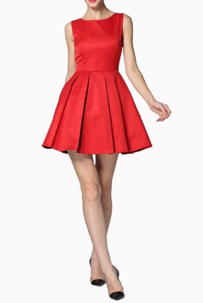 Sleeveless Skater Red Mini Dress