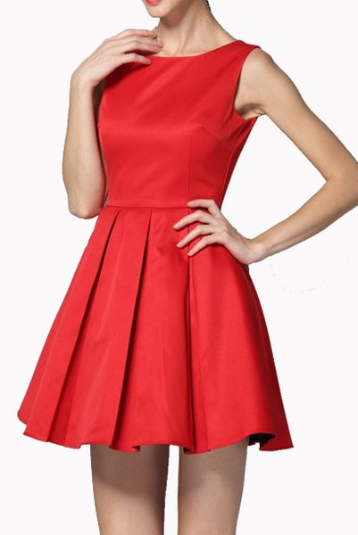 Sleeveless Skater Red Mini Dress