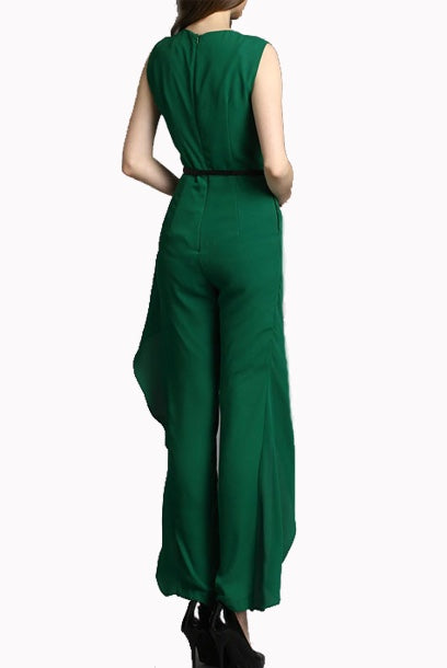 Sleeveless Asymmetrical Ruffled Playsuit Jumpsuit