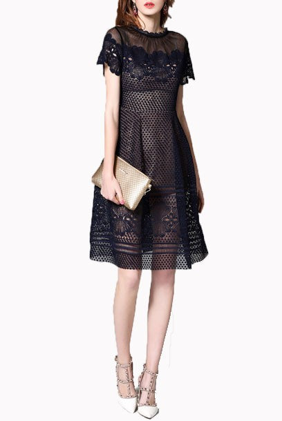 Circle Lace Skater Dress