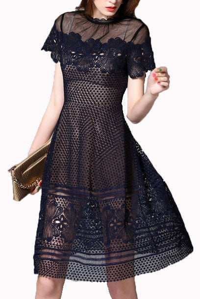Circle Lace Skater Dress